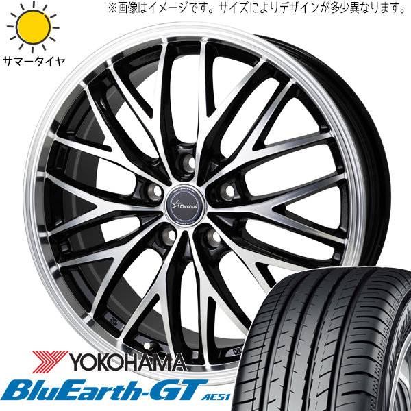 215/50R17 スバル エクシーガ Y/H BluEarthGT AE51 CH-113 17インチ 7.0J +47 5H100P サマータイヤ ホイールセット 4本_画像1