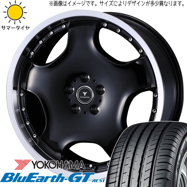 225/45R19 エスティマ フーガ CX-30 Y/H BluEarthGT AE51 Weds D1 19インチ 8.0J +45 5H114.3P サマータイヤ ホイールセット 4本_画像1