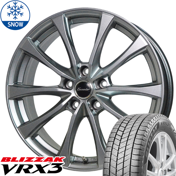 225/55R17 XV BS BLIZZAK VRX3 17インチ エクシーダー E07 7.0J +45 5H100P スタッドレスタイヤ ホイールセット 4本_画像1