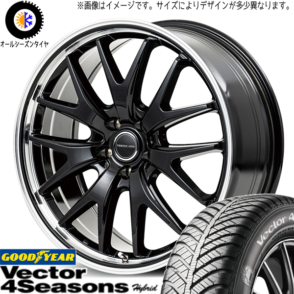 215/55R17 ヴェゼル GY Vector HB MID EXE7 17インチ 7.0J +50 5H114.3P オールシーズンタイヤ ホイールセット 4本_画像1