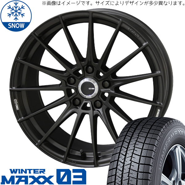 215/60R17 ヴェルファイア 20系 17インチ ダンロップ WM03 エンケイチューニング FC01 スタッドレスタイヤ ホイールセット 4本_画像1