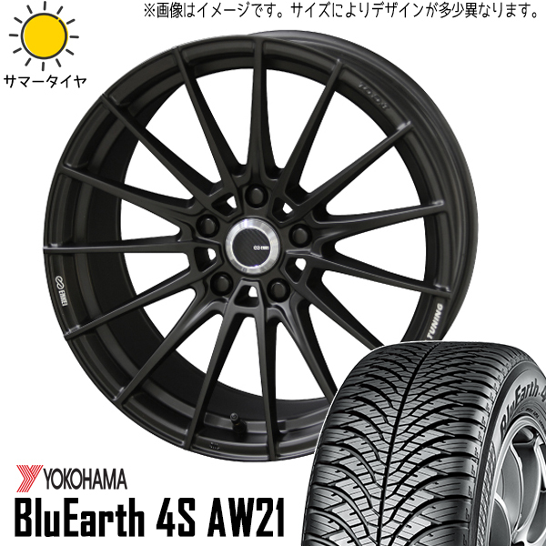 225/45R18 ヴェゼル レヴォーグ ヨコハマ 4S AW21 FC01 18インチ 7.0J +53 5H114.3P オールシーズンタイヤ ホイールセット 4本_画像1