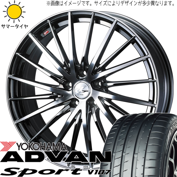 245/40R21 NX ハリアー Y/H アドバン V107 レオニス FR 21インチ 8.5J +35 5H114.3P サマータイヤ ホイールセット 4本_画像1