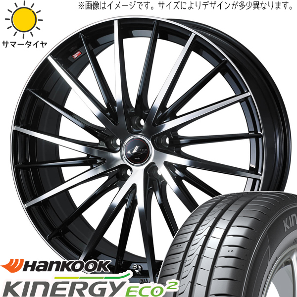 195/60R16 セレナ ハンコック K435 レオニス FR 16インチ 6.5J +47 5H114.3P サマータイヤ ホイールセット 4本_画像1