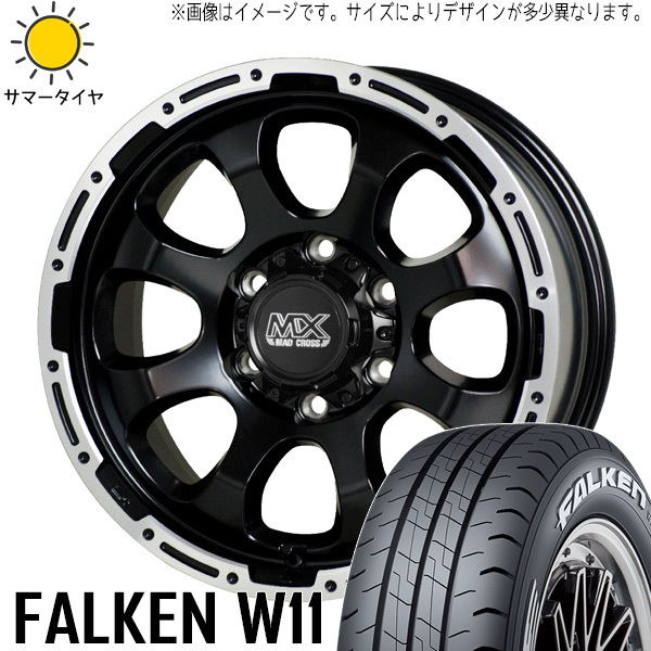 215/60R17 109/107 ハイエース 17インチ 109/107 FALKEN W11 MADCROSS グレイス 6.5J +38 6H139.7P サマータイヤ ホイールセット 4本_画像1