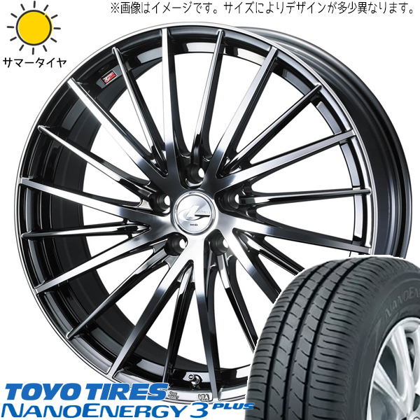 195/45R17 アクア ヤリス TOYO ナノエナジー3 レオニス FR 17インチ 6.5J +45 4H100P サマータイヤ ホイールセット 4本_画像1