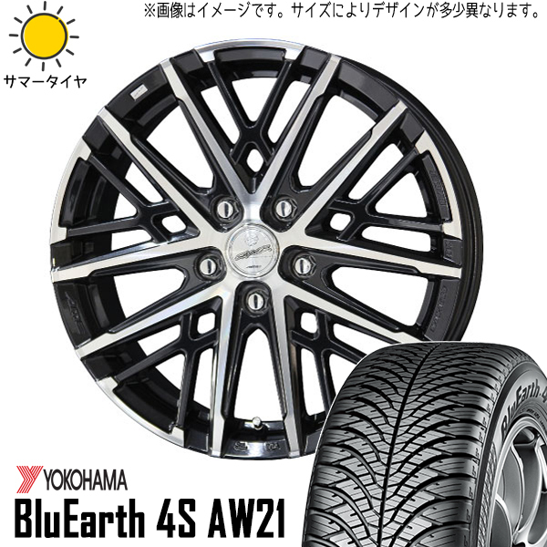 225/60R18 レクサス NX RAV4 ヨコハマ 4S AW21 グレイヴ 18インチ 7.5J +38 5H114.3P オールシーズンタイヤ ホイールセット 4本_画像1