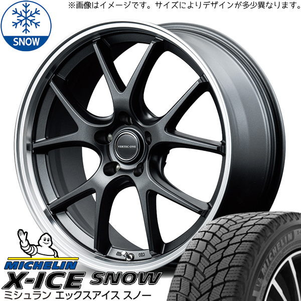 225/45R18 エスティマ CX-3 MICHELIN X-ICE SNOW MID EXE5 18インチ 7.0J +48 5H114.3P スタッドレスタイヤ ホイールセット 4本_画像1