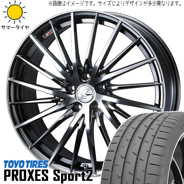 245/45R19 アルファード ハリアー TOYO プロクセススポーツ2 LEONIS FR 19インチ 8.0J +43 5H114.3P サマータイヤ ホイールセット 4本_画像1