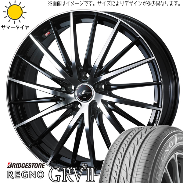 245/45R19 アルファード ハリアー BS レグノ GRV2 レオニス FR 19インチ 8.0J +43 5H114.3P サマータイヤ ホイールセット 4本_画像1