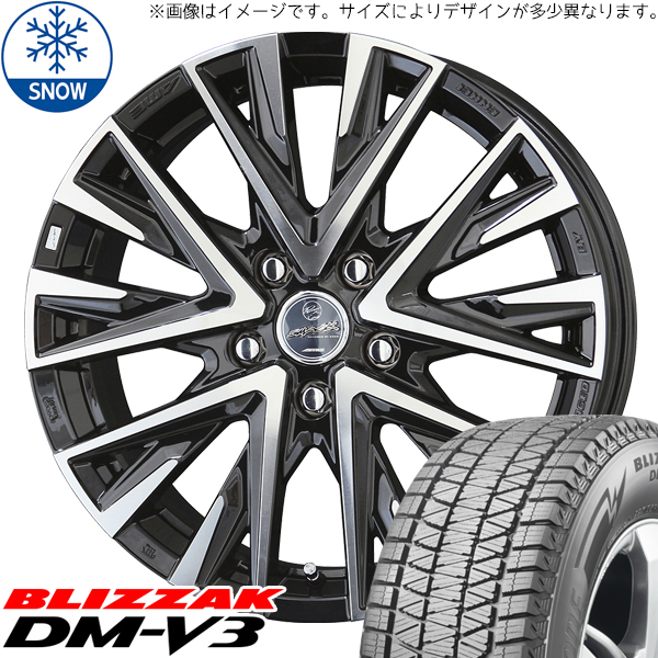 225/60R17 XV フォレスター レガシィ 17インチ BS BLIZZAK DM-V3 スマック レジーナ スタッドレスタイヤ ホイールセット 4本_画像1