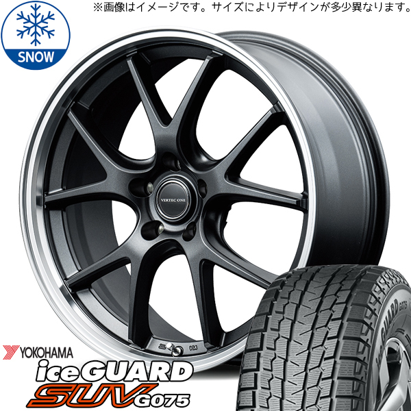 225/55R18 クロスオーバー J50 NJ50 Y/H IG SUV G075 EXE5 18インチ 8.0J +42 5H114.3P スタッドレスタイヤ ホイールセット 4本_画像1