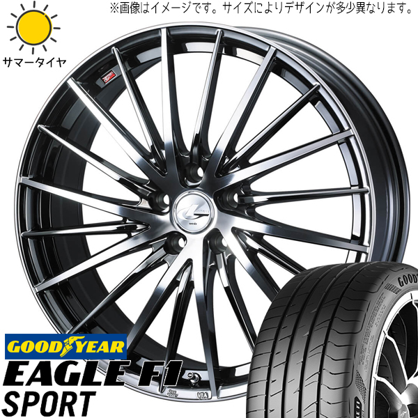 205/55R16 アクア グッドイヤー F1 SPORT レオニス FR 16インチ 6.0J +42 4H100P サマータイヤ ホイールセット 4本_画像1