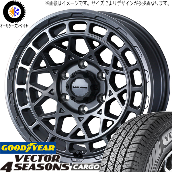 145/80R12 ハイゼットピクシス GY Vector カーゴ MVX 12インチ 4.0J +40 4H100P オールシーズンタイヤ ホイールセット 4本_画像1