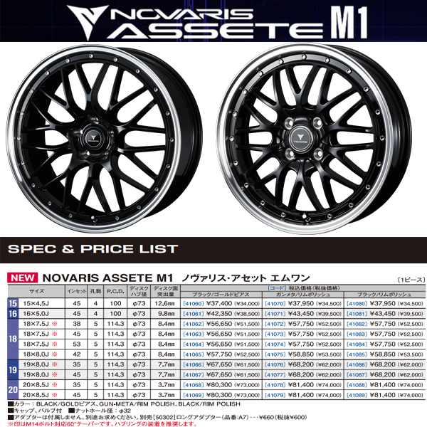 215/45R18 ノア ヴォクシー PIRELLI パワジー ノヴァリス Weds M1 18インチ 7.5J +45 5H114.3P サマータイヤ ホイールセット 4本_画像2