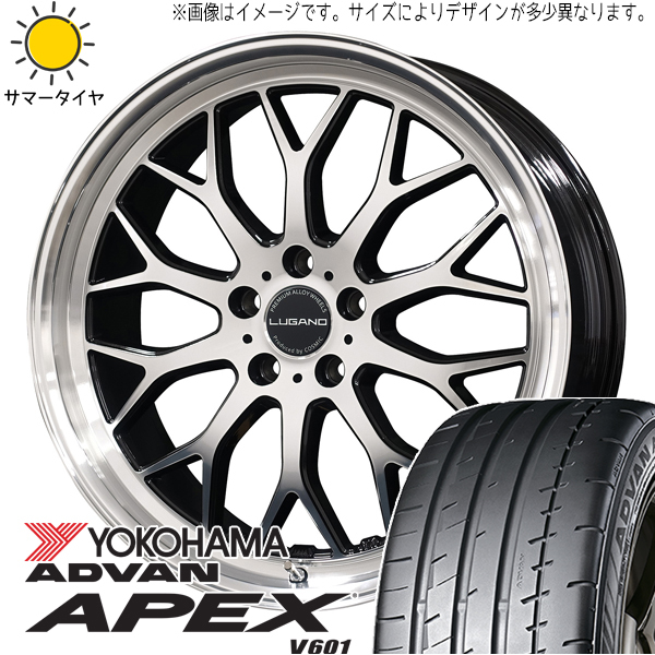 235/35R19 アリスト セドリック Y/H ADVAN V601 ヴェネルディ ルガーノ 19インチ 8.0J +38 5H114.3P サマータイヤ ホイールセット 4本_画像1