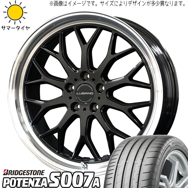 245/45R19 アルファード ハリアー BS S007A ヴェネルディ ルガーノ 19インチ 8.0J +38 5H114.3P サマータイヤ ホイールセット 4本_画像1