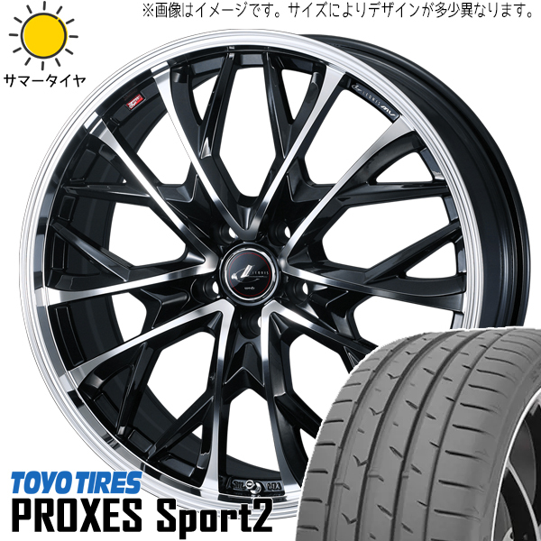 245/45R19 アルファード ハリアー TOYO プロクセススポーツ2 LEONIS MV 19インチ 8.0J +43 5H114.3P サマータイヤ ホイールセット 4本_画像1