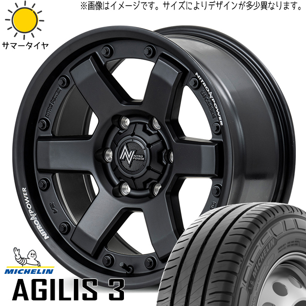 215/65R16 109/107 ハイエース MICHELIN Agilis3 MID M6 CARBINE 16インチ 6.5J +38 6H139.7P サマータイヤ ホイールセット 4本_画像1