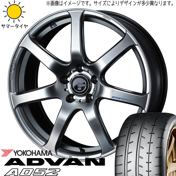 205/40R17 bB アクア スイフト Y/H ADVAN A052 LEONIS ナヴィア07 17インチ 6.5J +42 4H100P サマータイヤ ホイールセット 4本_画像1