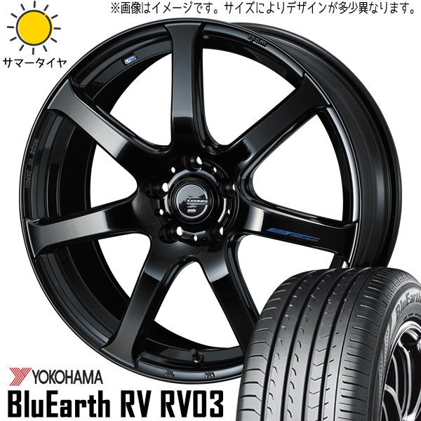 225/60R18 CR-V レガシィ BS9 Y/H BluEarth RV03 LEONIS ナヴィア07 18インチ 7.0J +53 5H114.3P サマータイヤ ホイールセット 4本_画像1