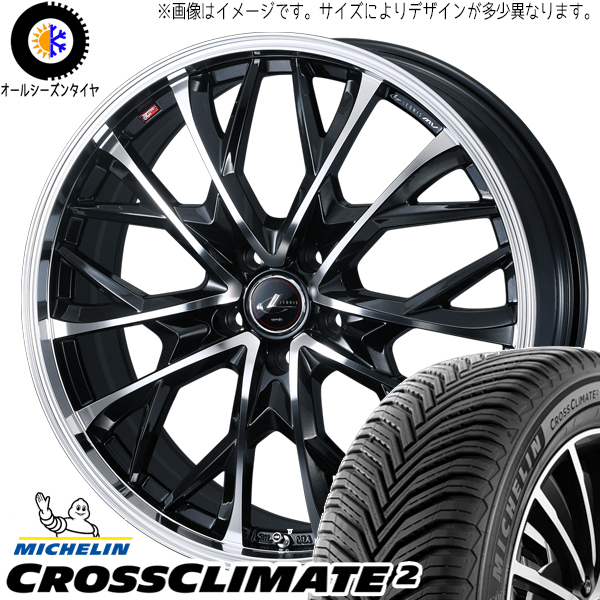 225/55R17 フォレスター XV MICHELIN レオニス MV 17インチ 7.0J +47 5H100P オールシーズンタイヤ ホイールセット 4本_画像1