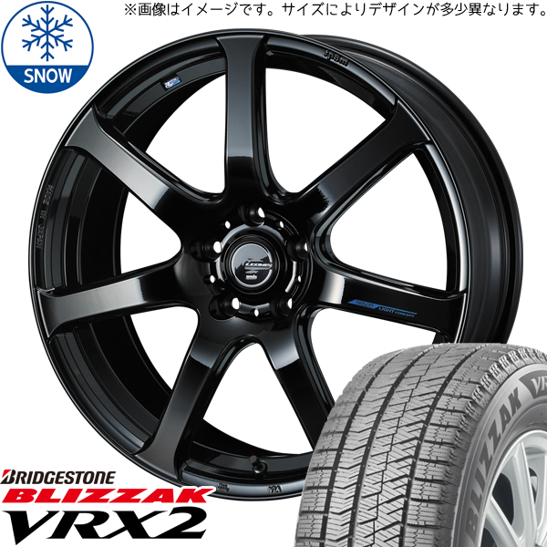 195/50R19 60系 プリウス BS BLIZZAK VRX2 LEONIS ナヴィア07 19インチ 8.0J +45 5H114.3P スタッドレスタイヤ ホイールセット 4本_画像1