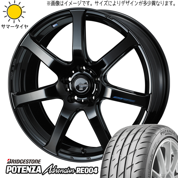 245/40R19 アルファード フーガ BS POTENZA RE004 LEONIS ナヴィア07 19インチ 8.0J +45 5H114.3P サマータイヤ ホイールセット 4本_画像1