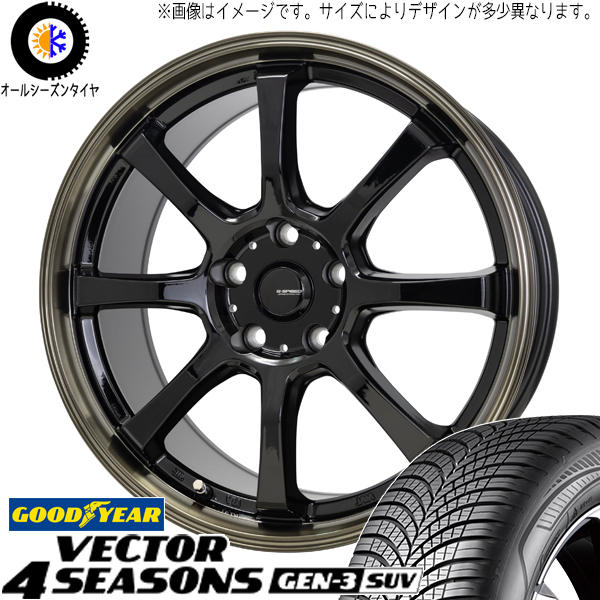 215/60R17 エルグランド ZR-V Vector GEN3 GSPEED P08 17インチ 7.0J +55 5H114.3P オールシーズンタイヤ ホイールセット 4本_画像1