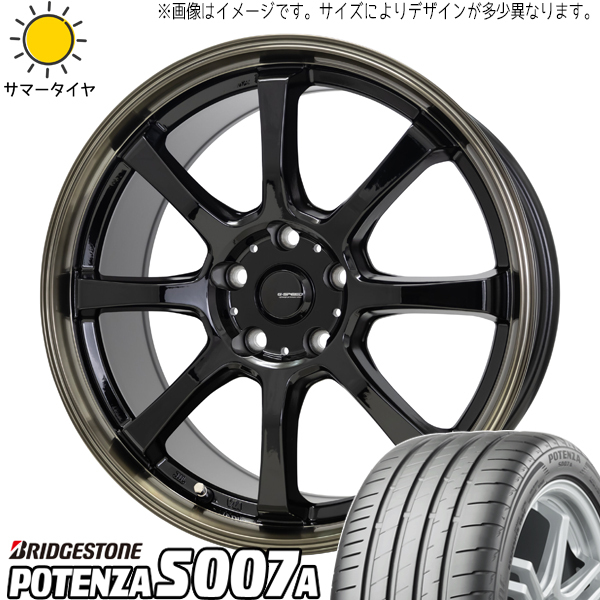 245/40R18 スバル WRX STI WRX S4 BS ポテンザ S007A GSPEED P08 18インチ 8.0J +42 5H114.3P サマータイヤ ホイールセット 4本_画像1