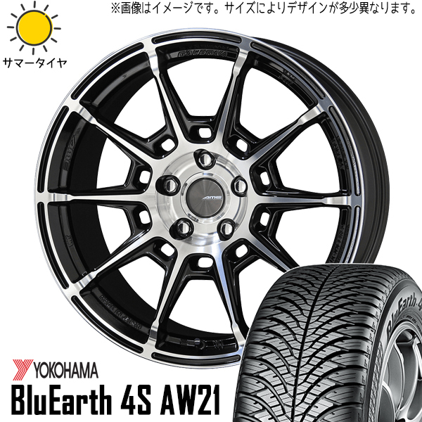 225/45R18 ヴェゼル CX-3 Y/H 4S AW21 ガレルナ レフィーノ 18インチ 7.5J +48 5H114.3P オールシーズンタイヤ ホイールセット 4本_画像1