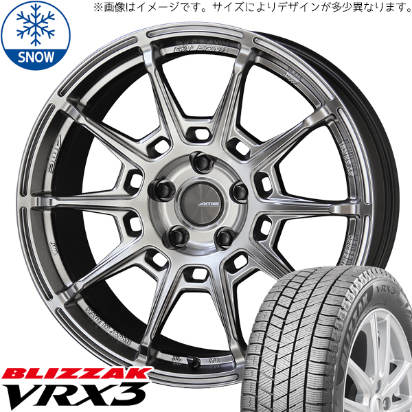 225/45R18 クラウン CX-3 18インチ BS ブリザック VRX3 ガレルナ レフィーノ スタッドレスタイヤ ホイールセット 4本_画像1