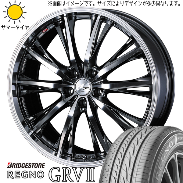 245/45R19 アルファード ハリアー BS レグノ GR-V2 レオニス RT 19インチ 8.0J +35 5H114.3P サマータイヤ ホイールセット 4本_画像1