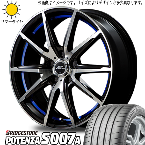 215/55R17 デリカ ヤリスクロス BS ポテンザ S007A RX-02 17インチ 7.0J +40 5H114.3P サマータイヤ ホイールセット 4本_画像1