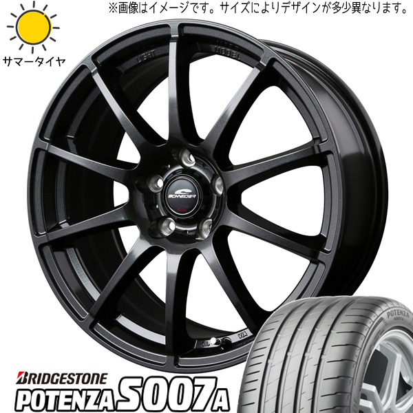 225/45R18 エクシーガ レガシィB4 BS ポテンザ S007A スタッグ 18インチ 7.0J +48 5H100P サマータイヤ ホイールセット 4本_画像1