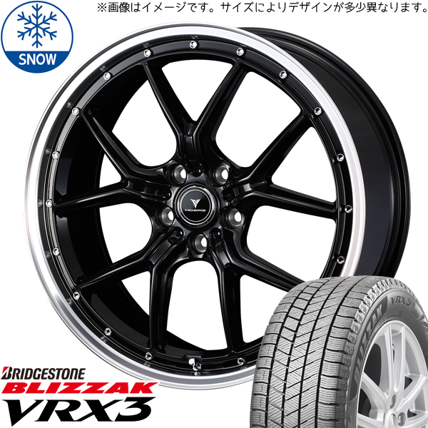 245/45R19 アルファード ハリアー BS BLIZZAK VRX3 S1 19インチ 8.0J +45 5H114.3P スタッドレスタイヤ ホイールセット 4本_画像1