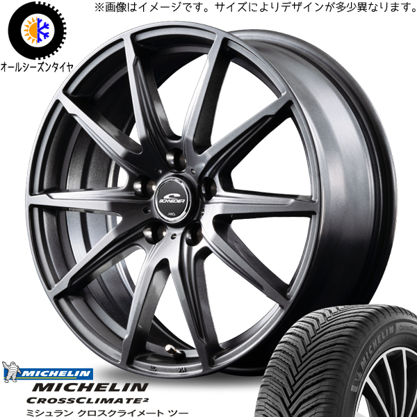 225/50R18 XV フォレスター SH MICHELIN シュナイダー SLS 18インチ 7.0J +48 5H100P オールシーズンタイヤ ホイールセット 4本_画像1