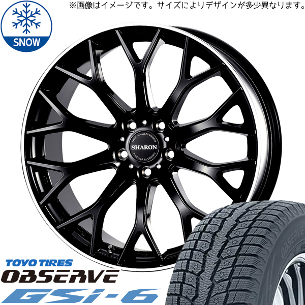 225/55R18 クロスオーバー J50 NJ50 TOYO GSI-6 シャロン 18インチ 8.0J +42 5H114.3P スタッドレスタイヤ ホイールセット 4本_画像1