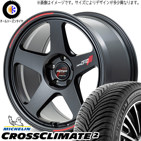 225/45R18 クラウン MICHELIN MID RMP TR50 18インチ 8.0J +45 5H114.3P オールシーズンタイヤ ホイールセット 4本_画像1