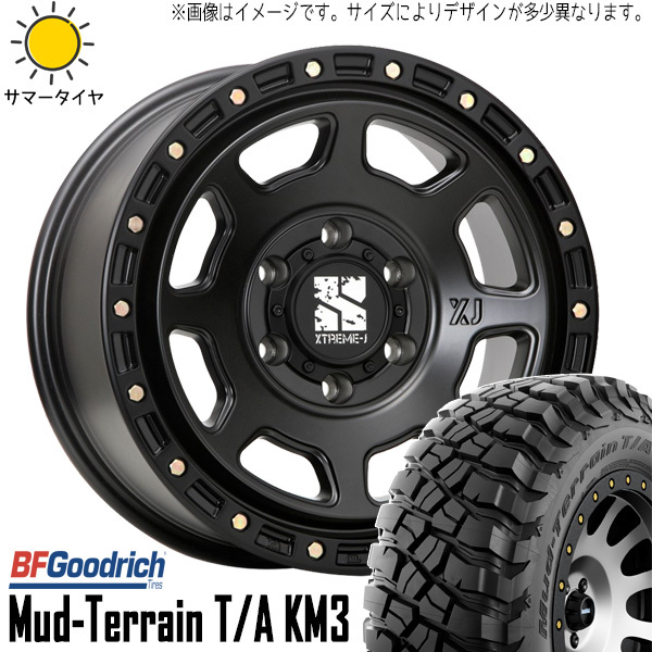 265/70R17 ジープ ラングラー JK JL 17インチ BFGoodrich KM3 XJ07 8.0J +35 5H127P サマータイヤ ホイールセット 4本_画像1