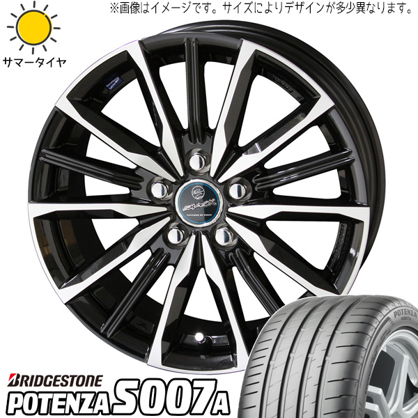 215/40R18 リーフ ブリヂストン ポテンザ S007A ヴァルキリー 18インチ 8.0J +45 5H114.3P サマータイヤ ホイールセット 4本_画像1