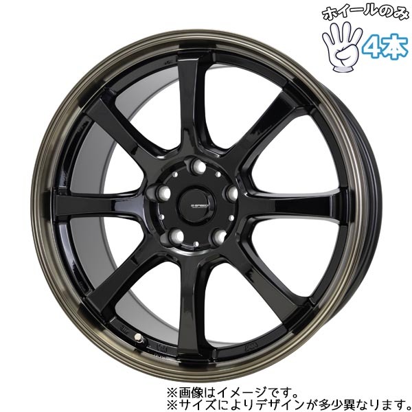 アルミホイール 4本 15インチ G-Speed P-08 ブラック＆ブロンズクリア(BK/BR) 15x4.5J +45 4H100P_画像1