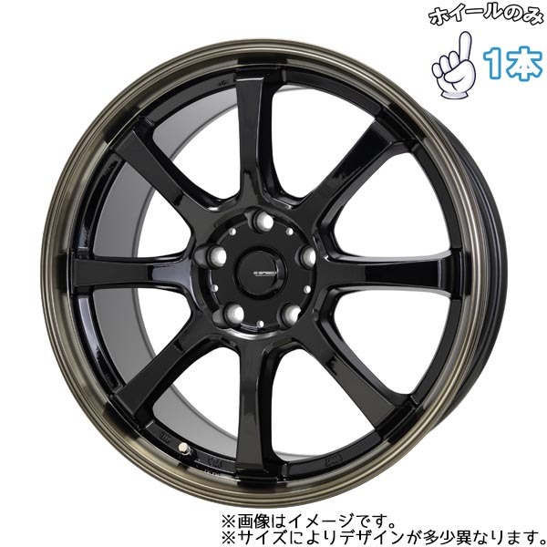 アルミホイール 1本 18インチ G-Speed P-08 ブラック＆ブロンズクリア(BK/BR) 18x7.0J +48 5H114.3P_画像1