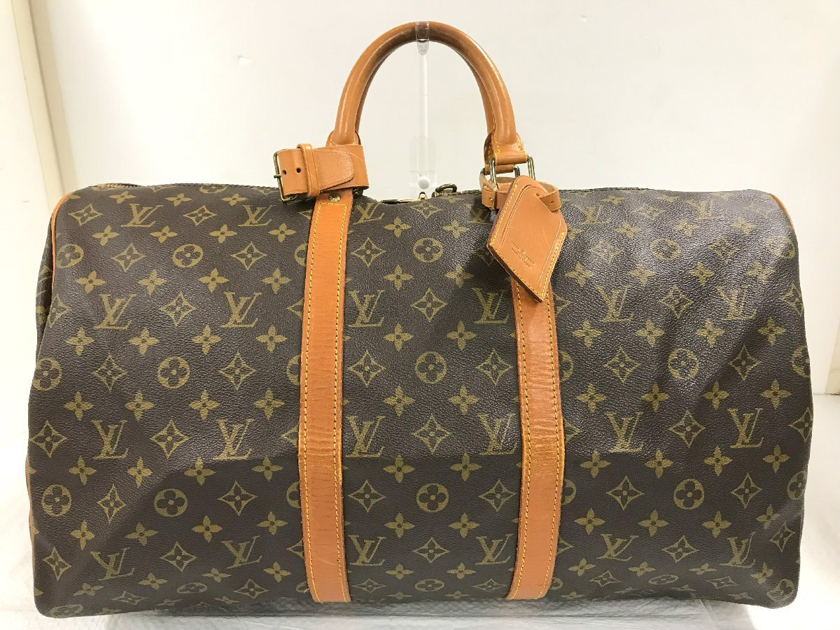 LV　LOUIS VUITTON　ルイ・ヴィトン　モノグラム キーポルバンドリエール50　付属品:ストラップ,ポワニエ,タグ,カデナ　4775_画像1