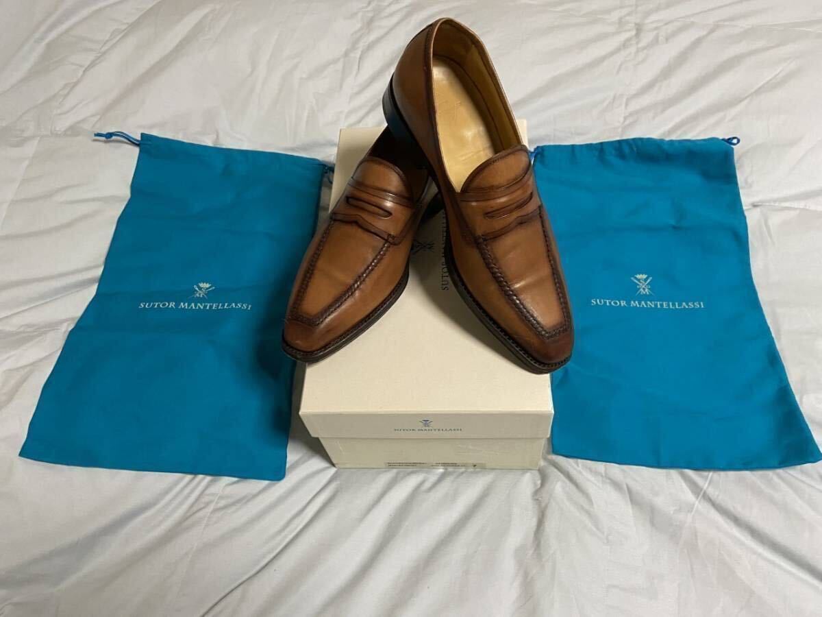  buy price 20 ten thousand jpy!! as good as new!!1 times use super break up cheap start!!* distinguished family [ stole man tera si]* top class original leather slip-on shoes *7*