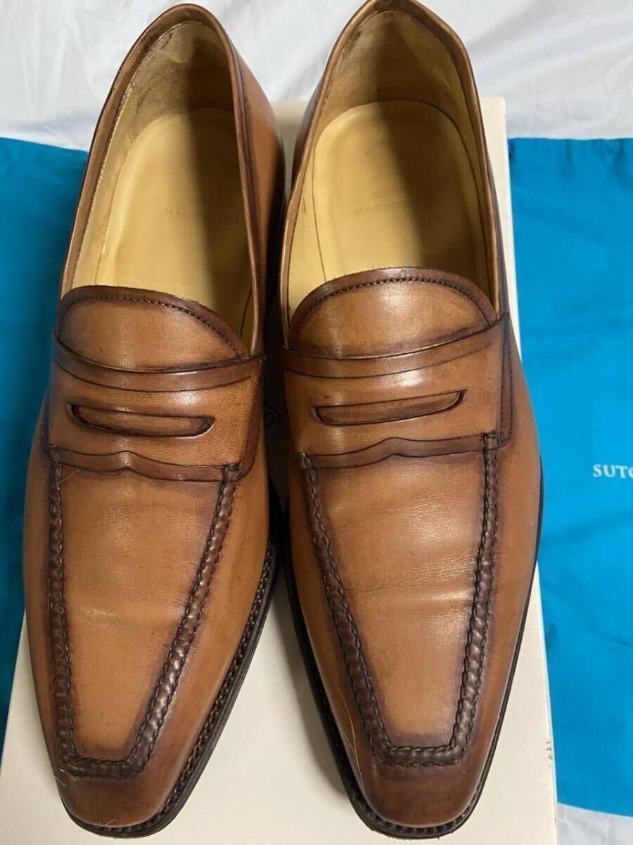  buy price 20 ten thousand jpy!! as good as new!!1 times use super break up cheap start!!* distinguished family [ stole man tera si]* top class original leather slip-on shoes *7*