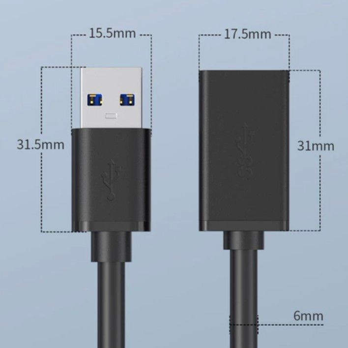 USBケーブル 延長 USB3.0 Aオス-Aメス 1.5m スマホ パソコン 黒