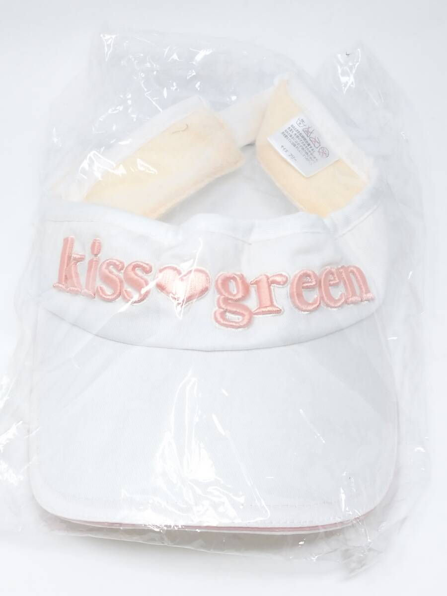 キスオンザグリーン kiss on the green サンバイザー 立体 ロゴ 刺しゅう レディース ゴルフウェア 新品 KHAOAZT_画像1