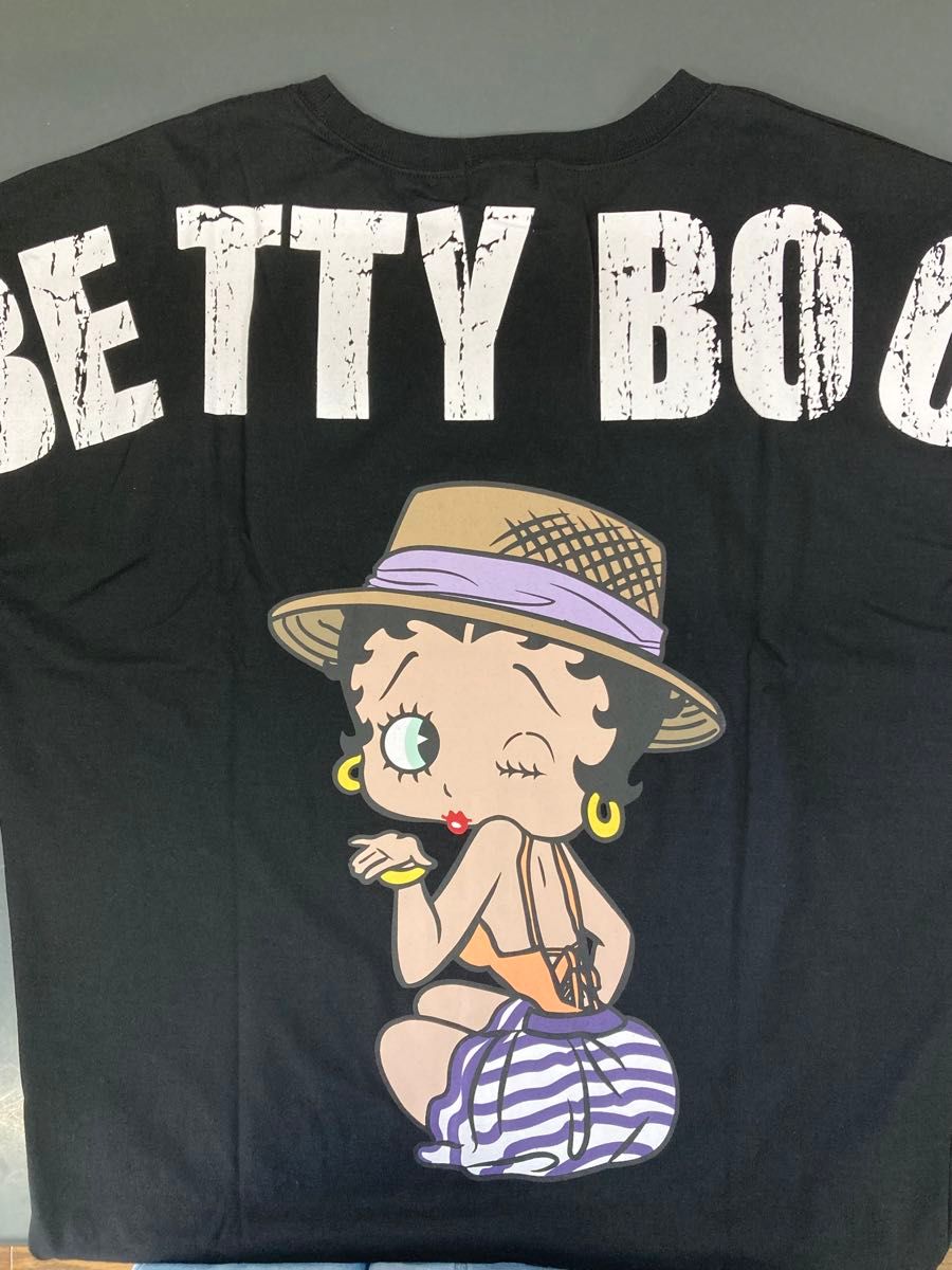 新品　ベティちゃんBettyBoop  ベティブープドルマン半袖Tシャツゆったりハットブラック