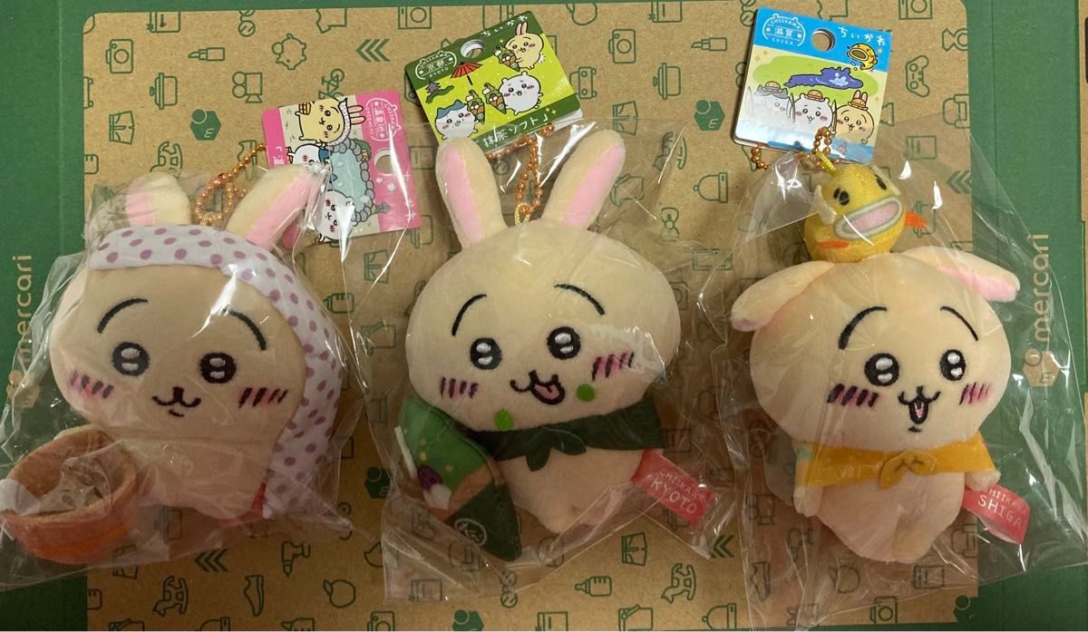 ちいかわ うさぎ 京都限定 抹茶ソフト&滋賀限定 琵琶湖&温泉 3点 ちいかわ うさぎ 京都限定 抹茶ソフト&滋賀限定 琵琶湖&温泉 3点